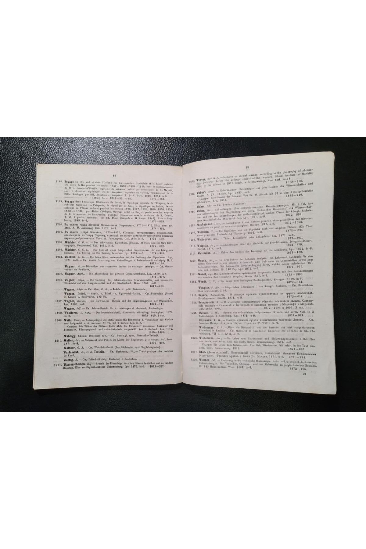 Алфавитный указатель книг поступивших в библиотеку Императорского Университета Св. Владимира в 1872 году 