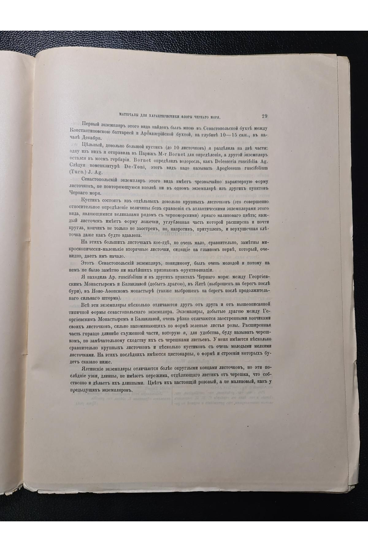 1910 р. Материалы для характеристики флоры Черного моря