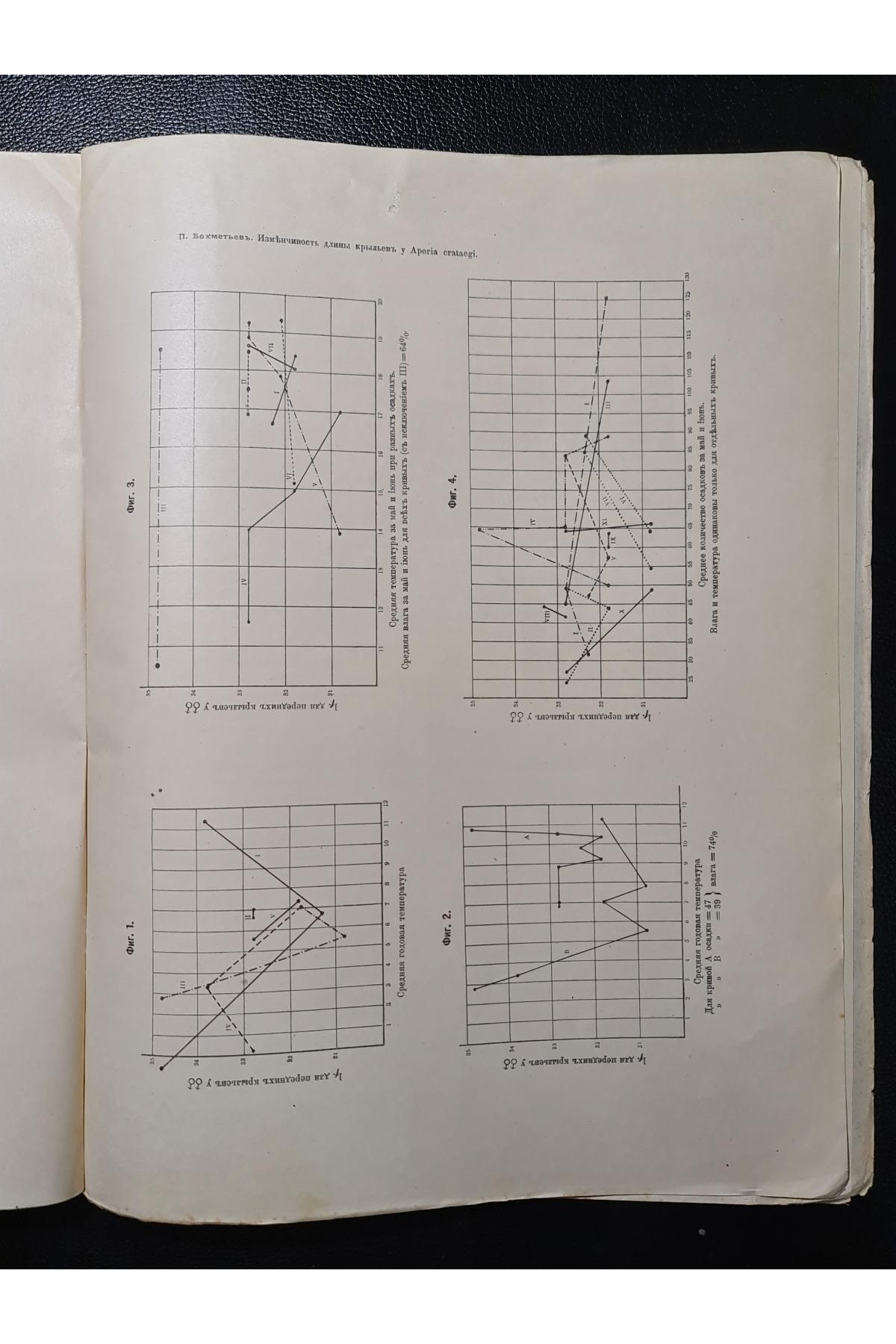 1910 р. Изменчивость длины крыльев у Aporia crataegi L. в России и ее зависимость от метеорологических элементов
