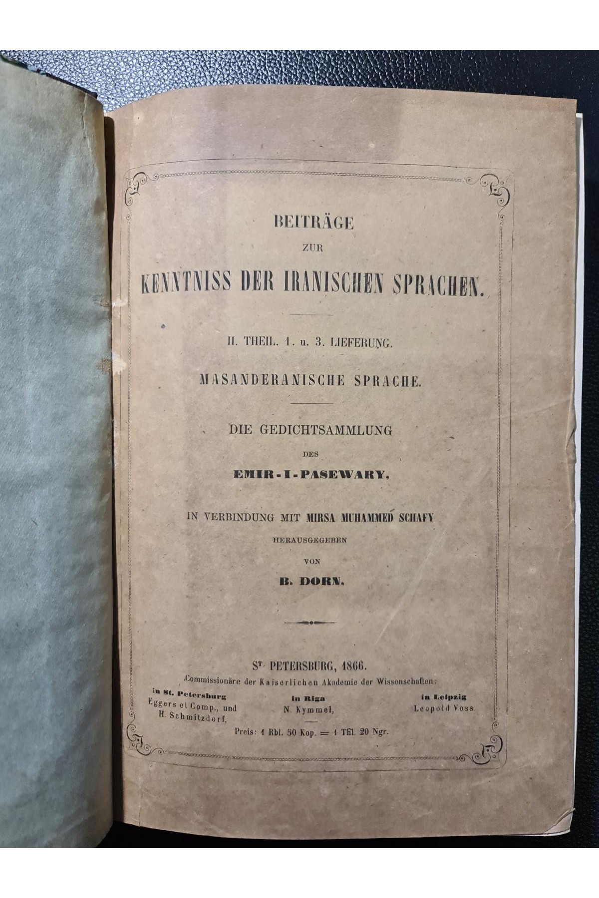 1866 г. Вклад в изучение иранских языков