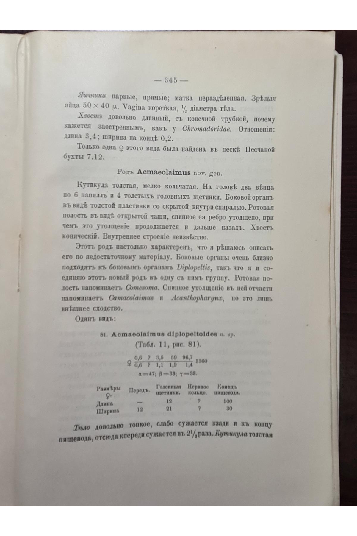 1918 р. Свободноживущие морские нематоды окрестностей Севастополя