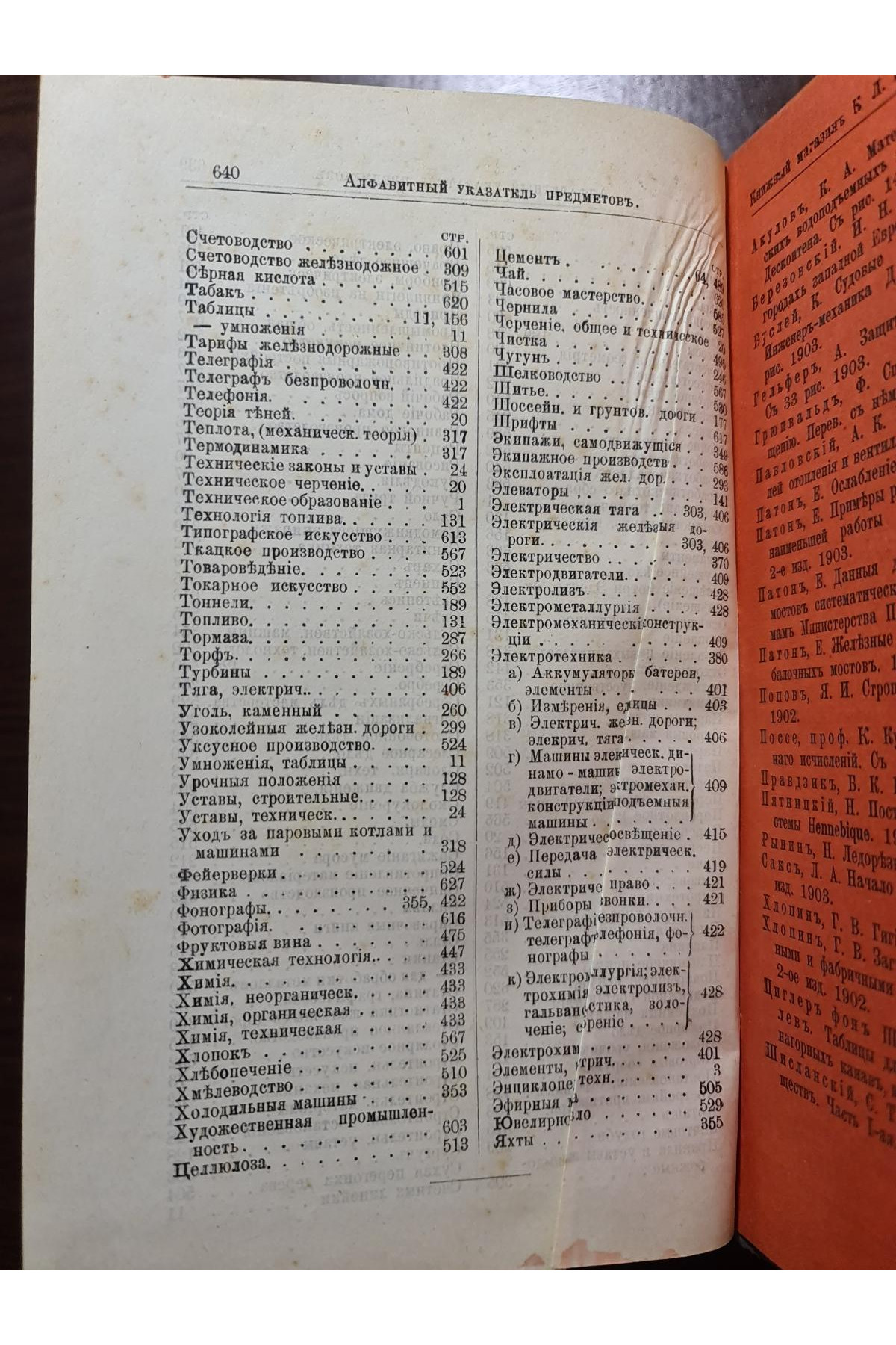 1903 р. Каталог важнейших сочинений по всем отраслям техники