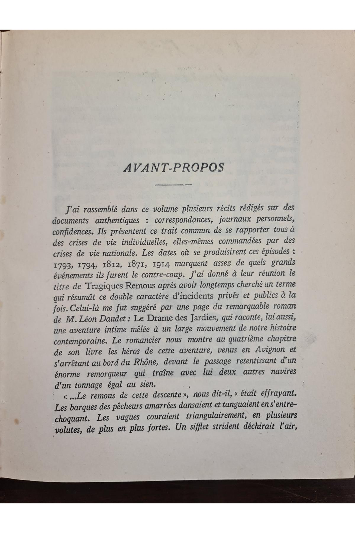 1931 г. Tragiques Remous знаменитого французького письменника Поля Бурже