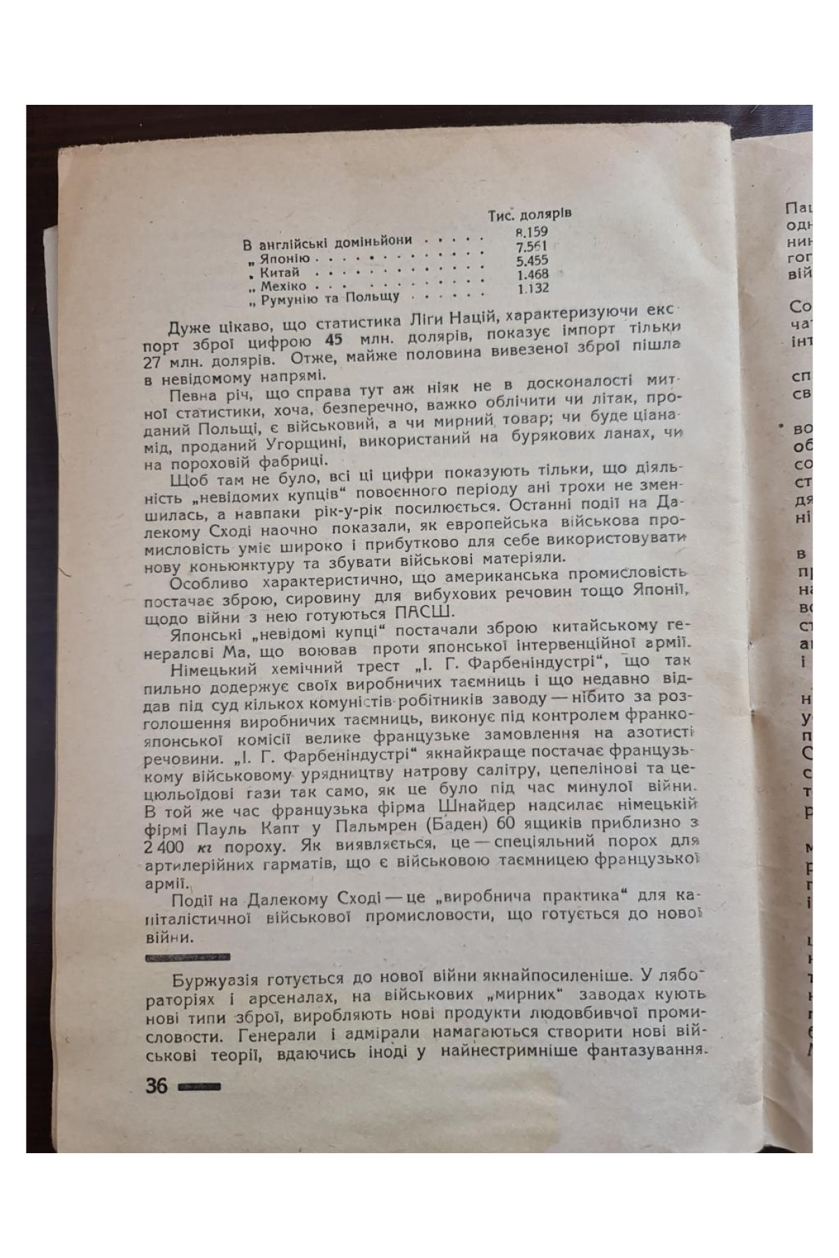 1932 р. Буржуазія про нову війну ДВОУ  
